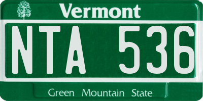VT license plate NTA536