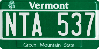 VT license plate NTA537