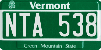 VT license plate NTA538