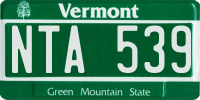 VT license plate NTA539