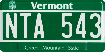 VT license plate NTA543