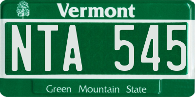 VT license plate NTA545