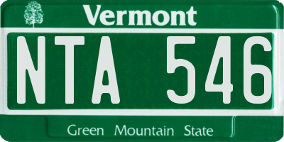 VT license plate NTA546
