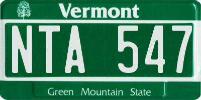 VT license plate NTA547
