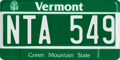 VT license plate NTA549