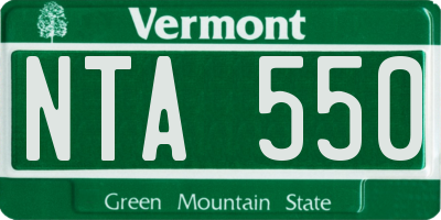 VT license plate NTA550
