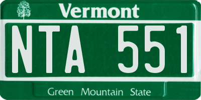 VT license plate NTA551