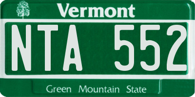 VT license plate NTA552