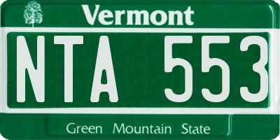VT license plate NTA553