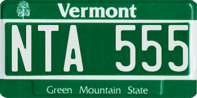 VT license plate NTA555