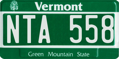 VT license plate NTA558