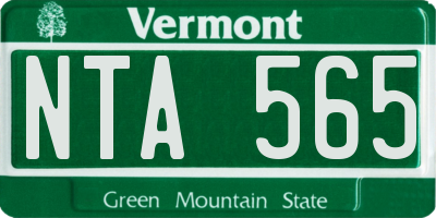 VT license plate NTA565