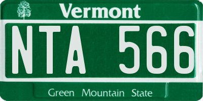VT license plate NTA566