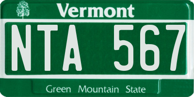 VT license plate NTA567