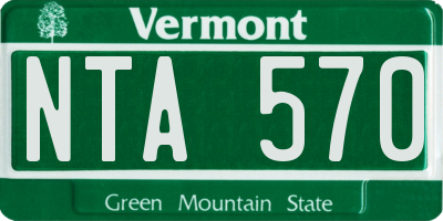 VT license plate NTA570
