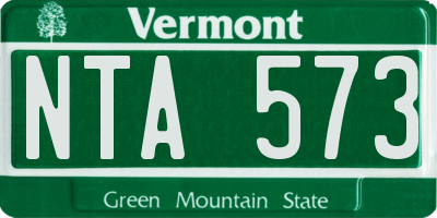 VT license plate NTA573