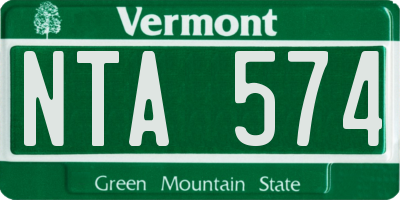 VT license plate NTA574