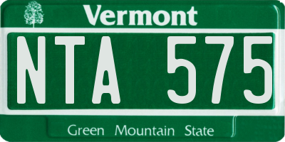 VT license plate NTA575
