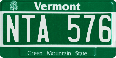 VT license plate NTA576