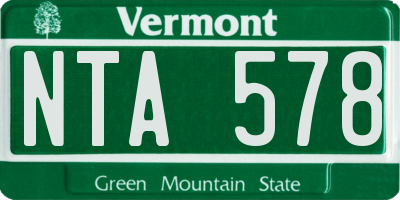 VT license plate NTA578