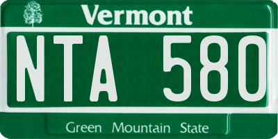 VT license plate NTA580