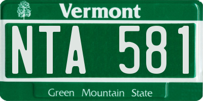 VT license plate NTA581