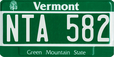 VT license plate NTA582