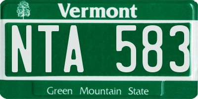VT license plate NTA583