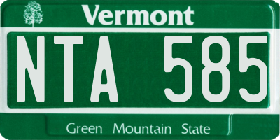 VT license plate NTA585