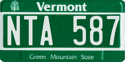 VT license plate NTA587