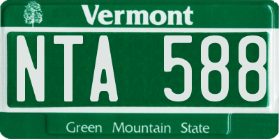 VT license plate NTA588