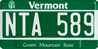 VT license plate NTA589
