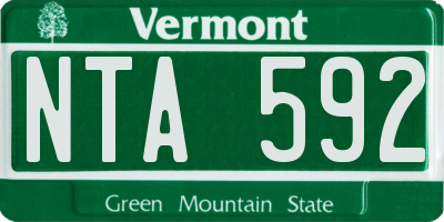 VT license plate NTA592