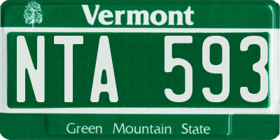 VT license plate NTA593