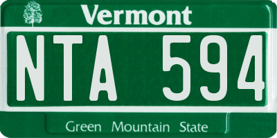 VT license plate NTA594