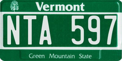 VT license plate NTA597