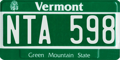 VT license plate NTA598