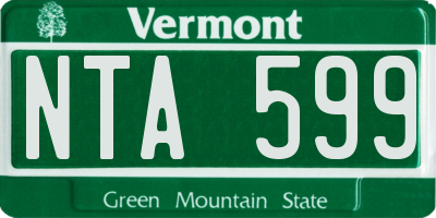 VT license plate NTA599