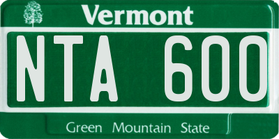 VT license plate NTA600