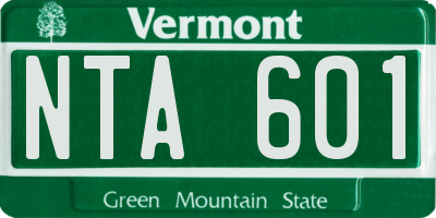 VT license plate NTA601