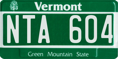 VT license plate NTA604