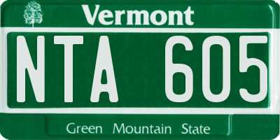 VT license plate NTA605
