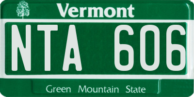 VT license plate NTA606