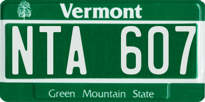 VT license plate NTA607