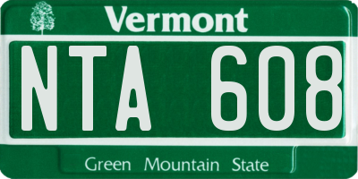 VT license plate NTA608
