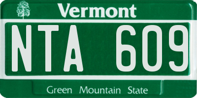 VT license plate NTA609