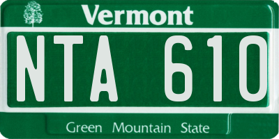 VT license plate NTA610