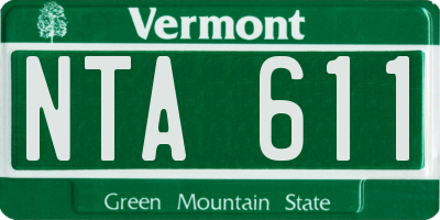 VT license plate NTA611