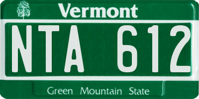 VT license plate NTA612