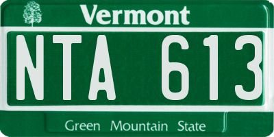 VT license plate NTA613